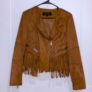 Black Rivet - Suede Fringe Jacket - Small